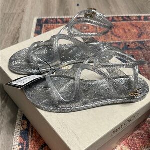 Jimmy Choo Sparkling Silver Sandals